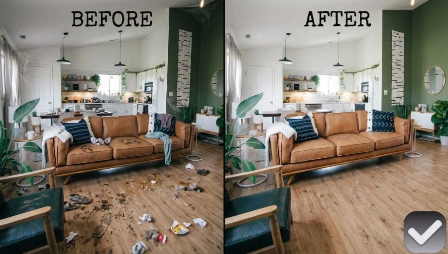 Before and after house cleaning in McGregor Fort Myers FL by CleanService team