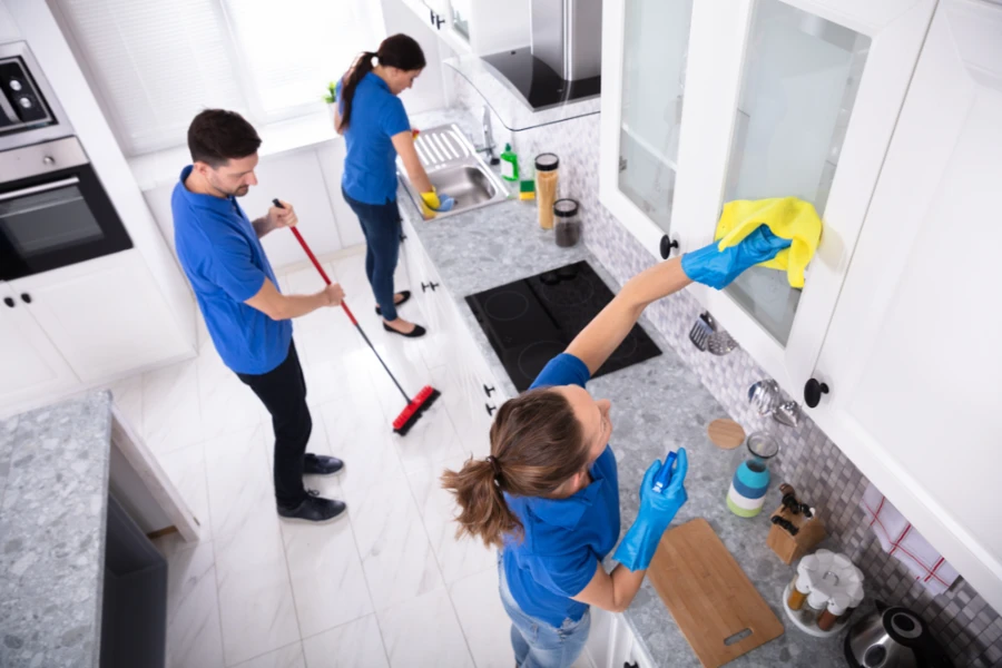 Luxury house cleaning in Gulf Harbour Fort Myers FL professional team deep cleaning kitchen